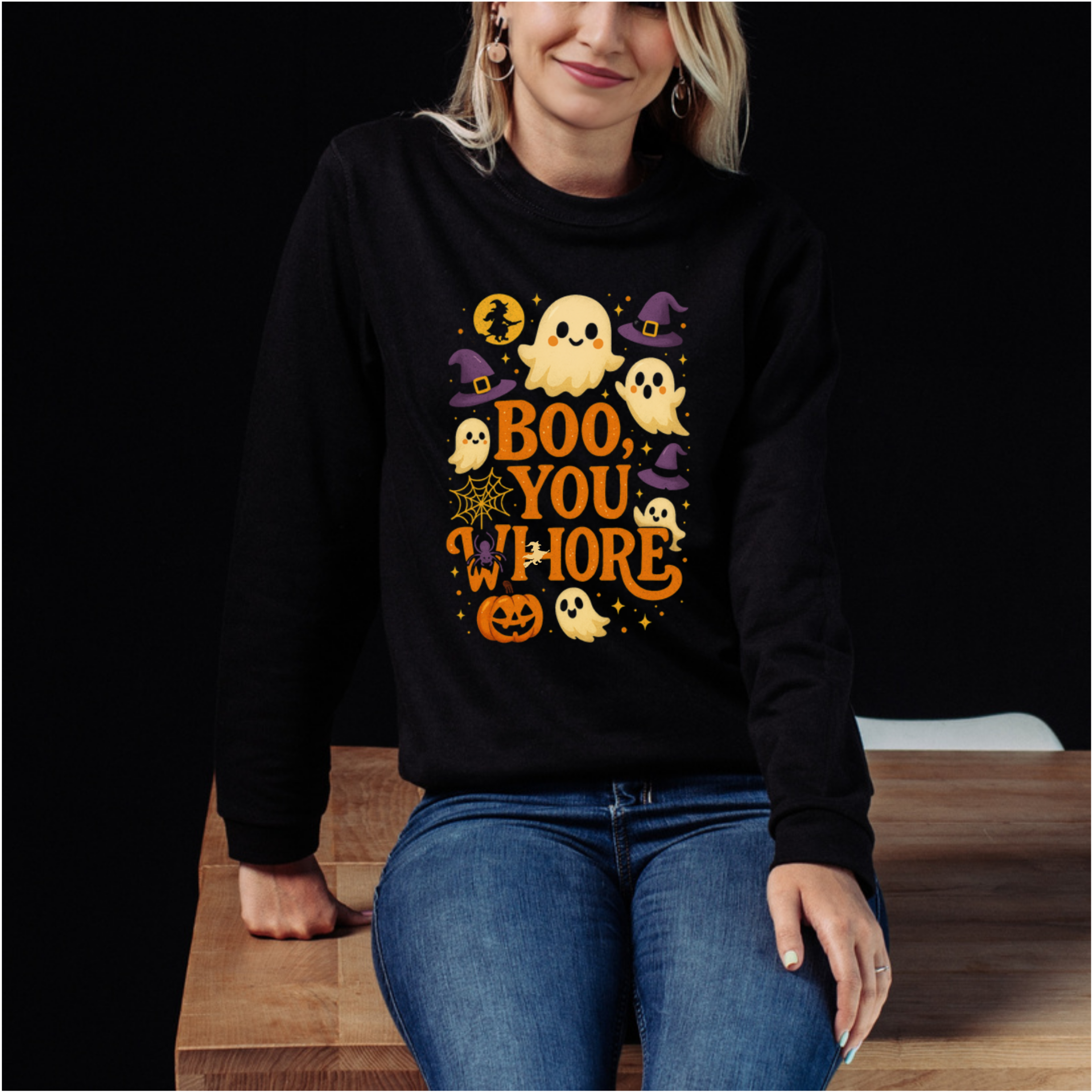 Boo, You Whore Halloween Sweatshirt