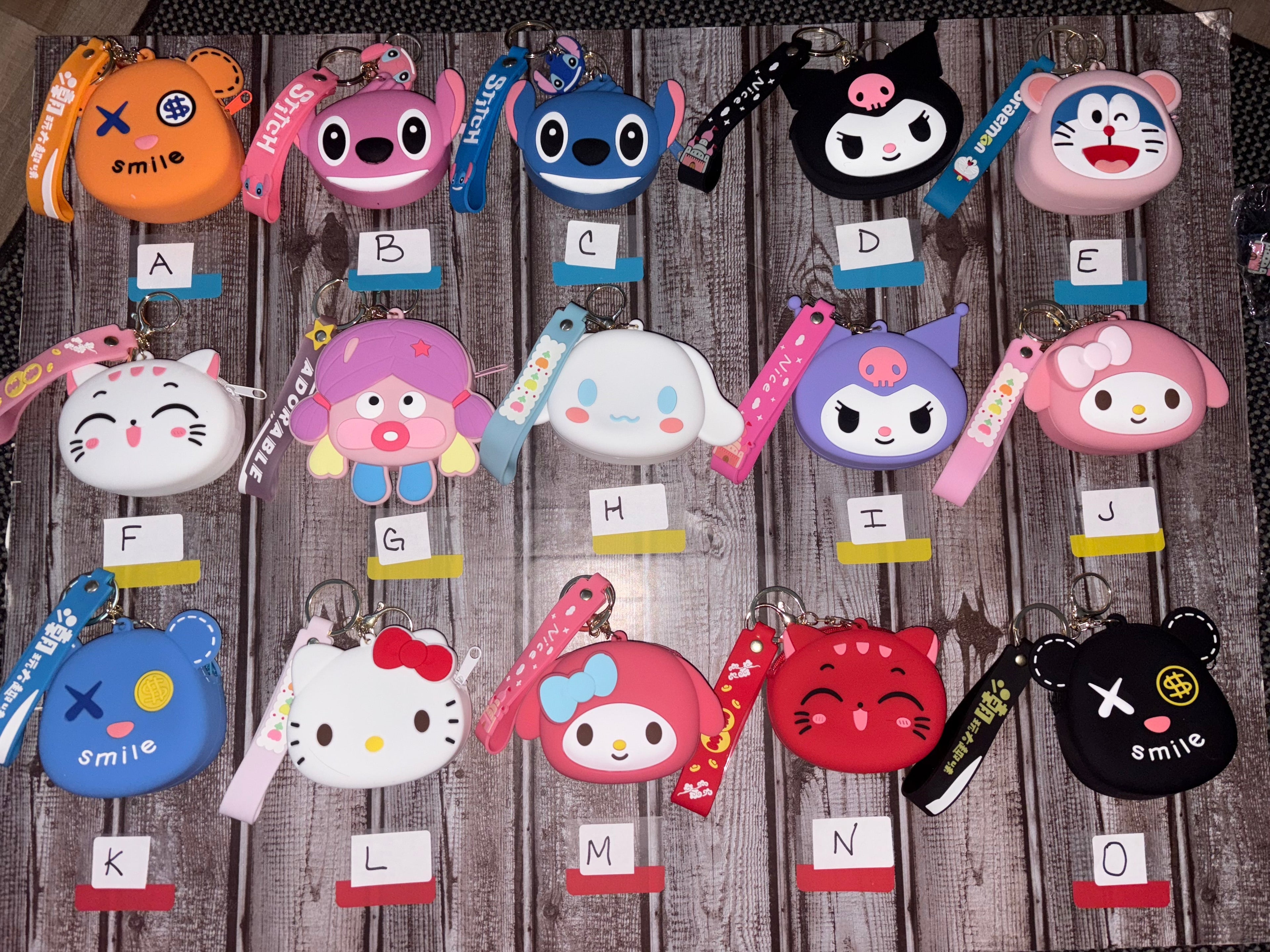 Character-Themed Coin Purse Keychains